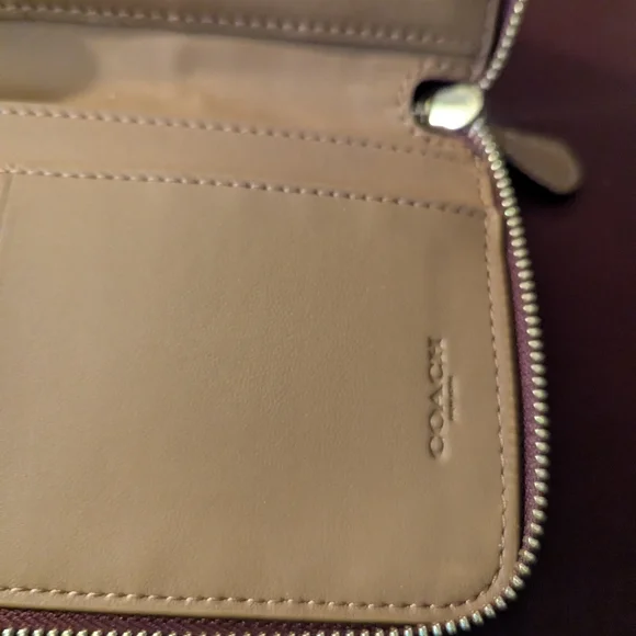 Coach Pink and Brown Wallet medium ID zip - Picture 8 of 13